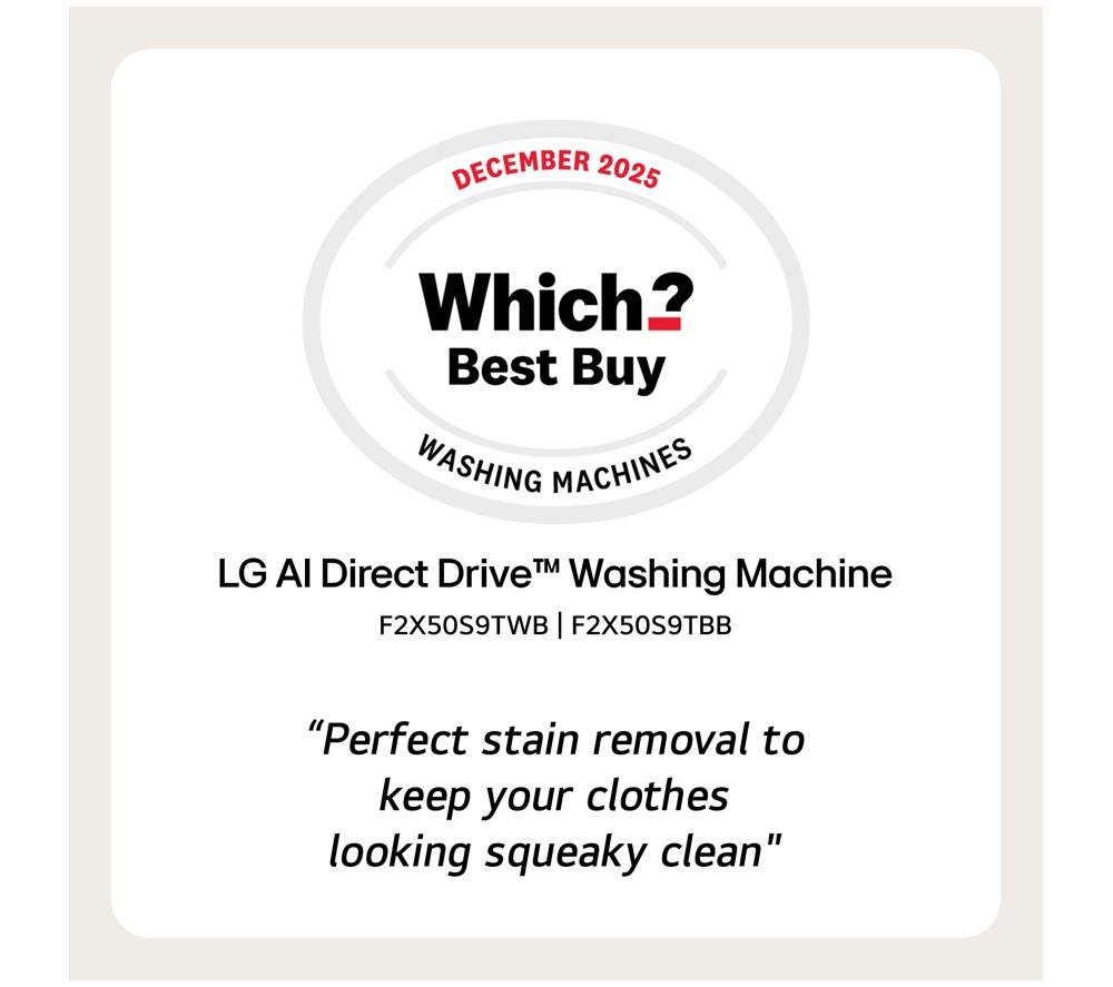 LG Series 3 Counter-Depth MAX F2X50S9TWB WiFi-enabled 9 kg 1200 Spin Washing Machine - White