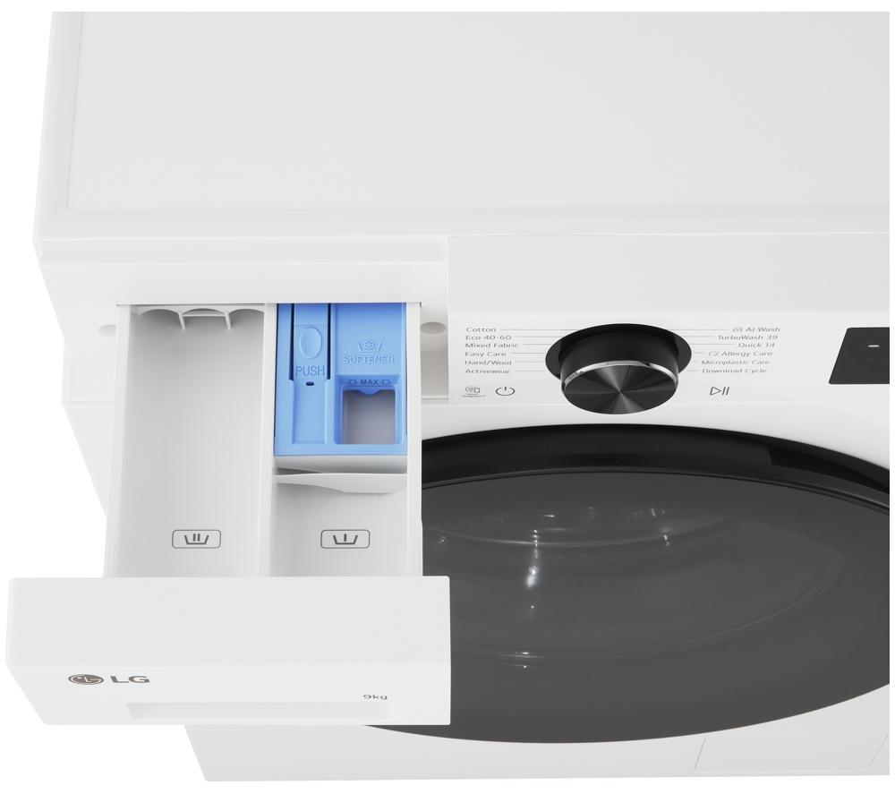 LG Series 3 Counter-Depth MAX F2X50S9TWB WiFi-enabled 9 kg 1200 Spin Washing Machine - White