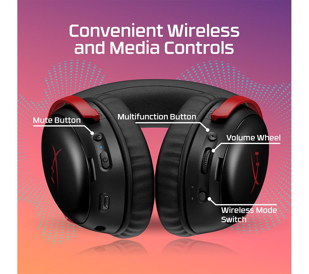 HYPERX Cloud III S Wireless Gaming Headset - Black & Red