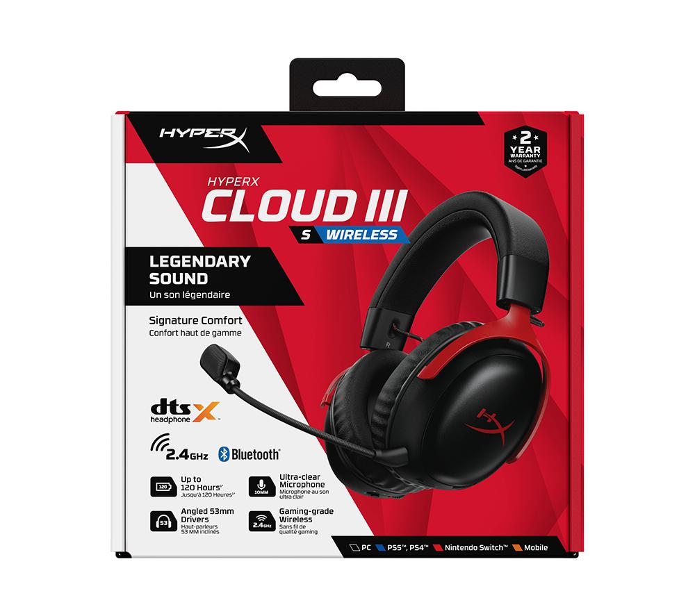 HYPERX Cloud III S Wireless Gaming Headset - Black & Red