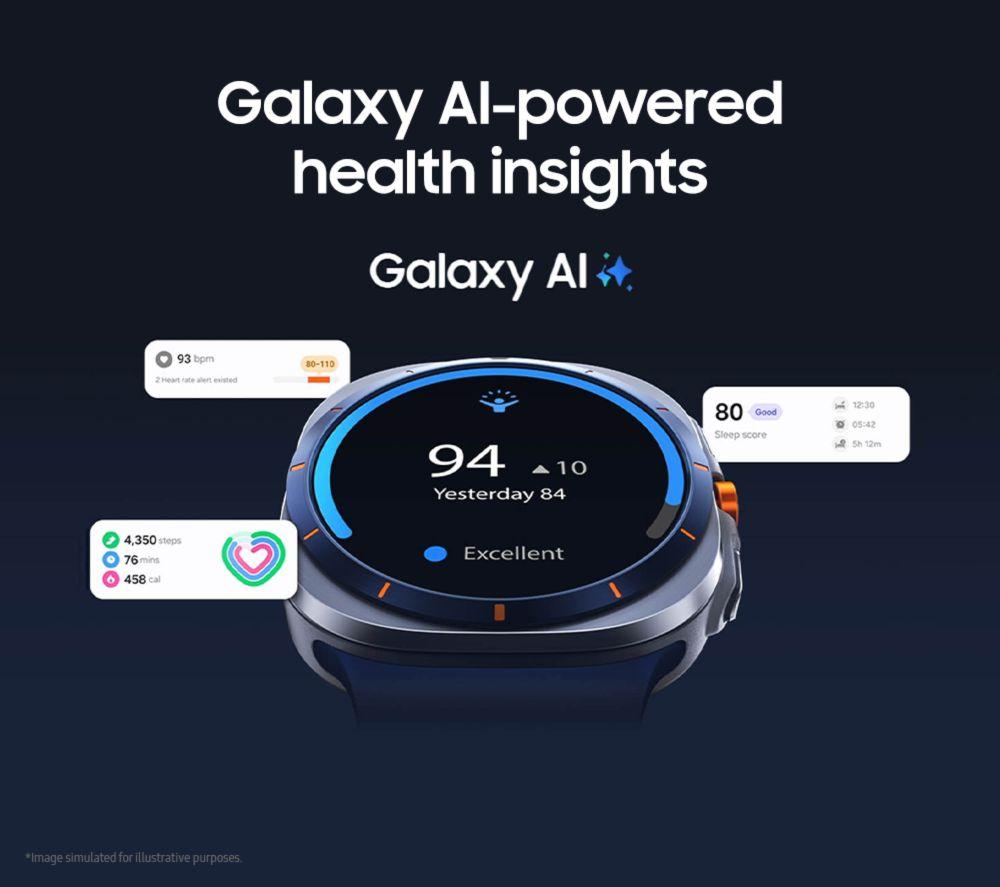 SAMSUNG Galaxy Watch Ultra (2025) LTE mit Bixby - Titansilber, 47 mm