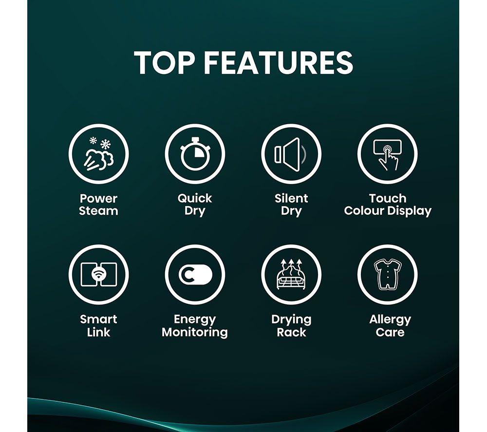 HISENSE 5i Series DH5I104BWAB WiFi-enabled 10 kg Heat Pump Tumble Dryer - White