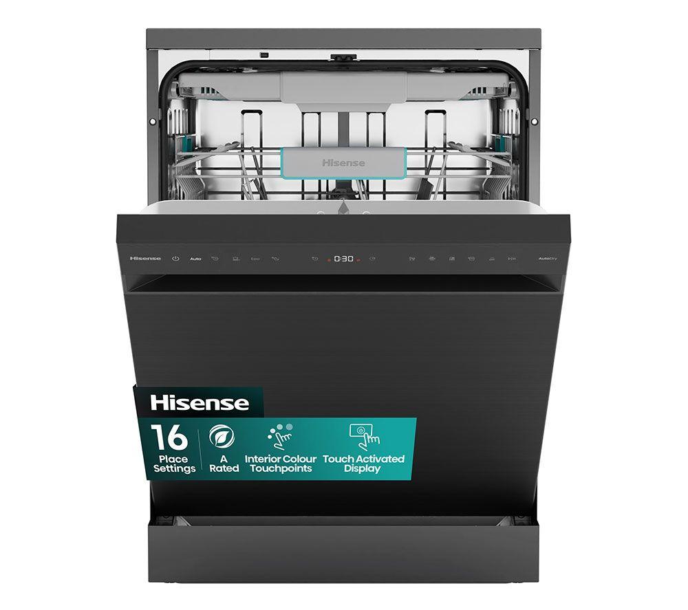 HISENSE HS663A90BXUK Full-size Dishwasher - Black Inox