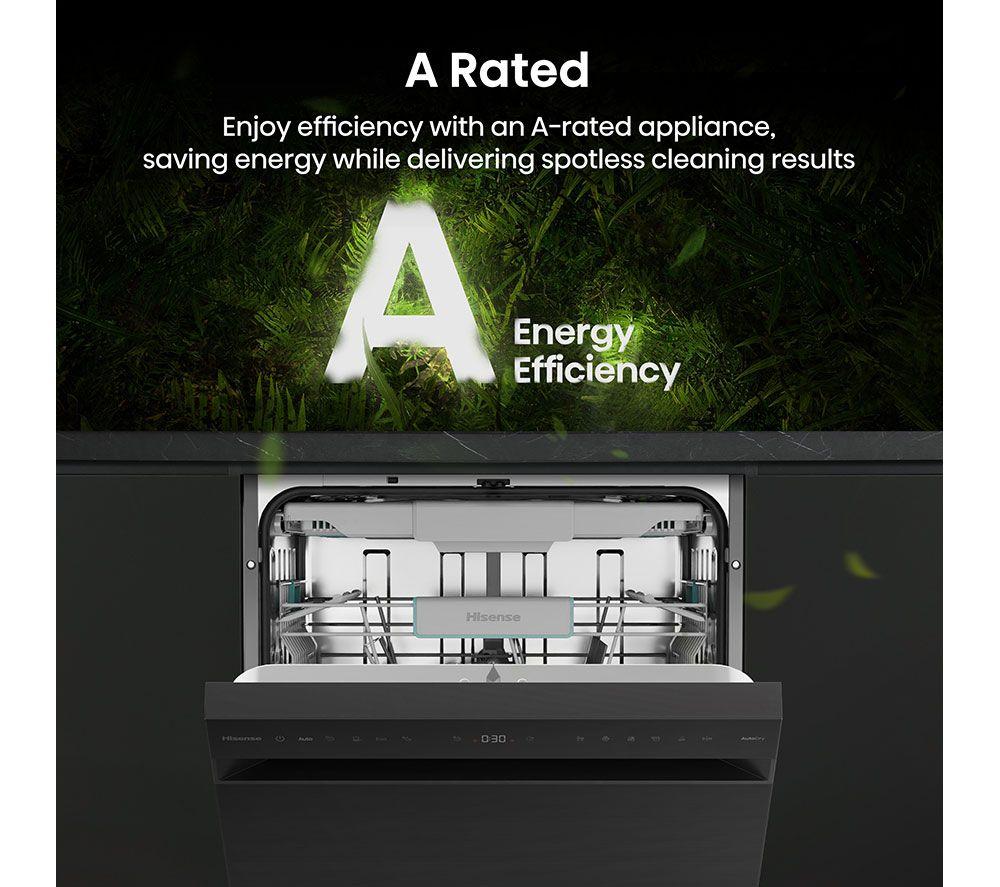 Lavavajillas de tamaño estándar HISENSE HS663A90BXUK - Negro Inox