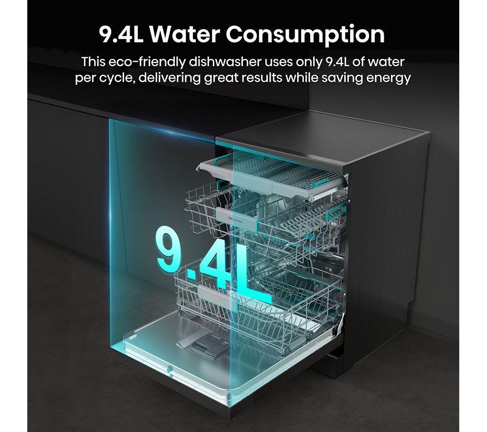 Lavavajillas de tamaño estándar HISENSE HS663A90BXUK - Negro Inox