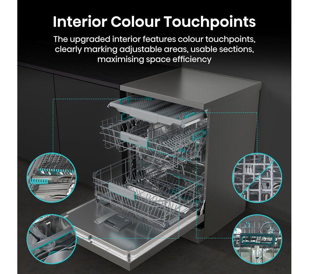 HISENSE HS663A90XUK Full-size Dishwasher - Stainless Steel