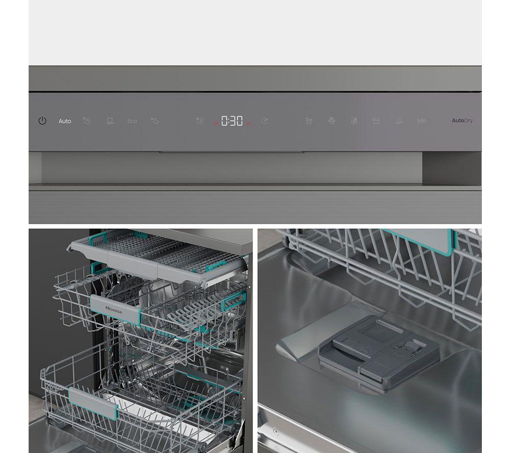 HISENSE HS663A90XUK Full-size Dishwasher - Stainless Steel