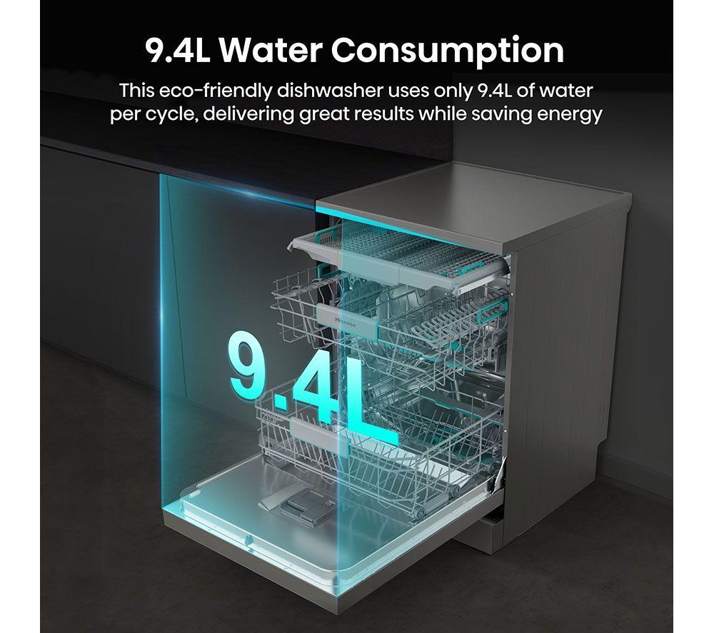 HISENSE HS663A90XUK Full-size Dishwasher - Stainless Steel