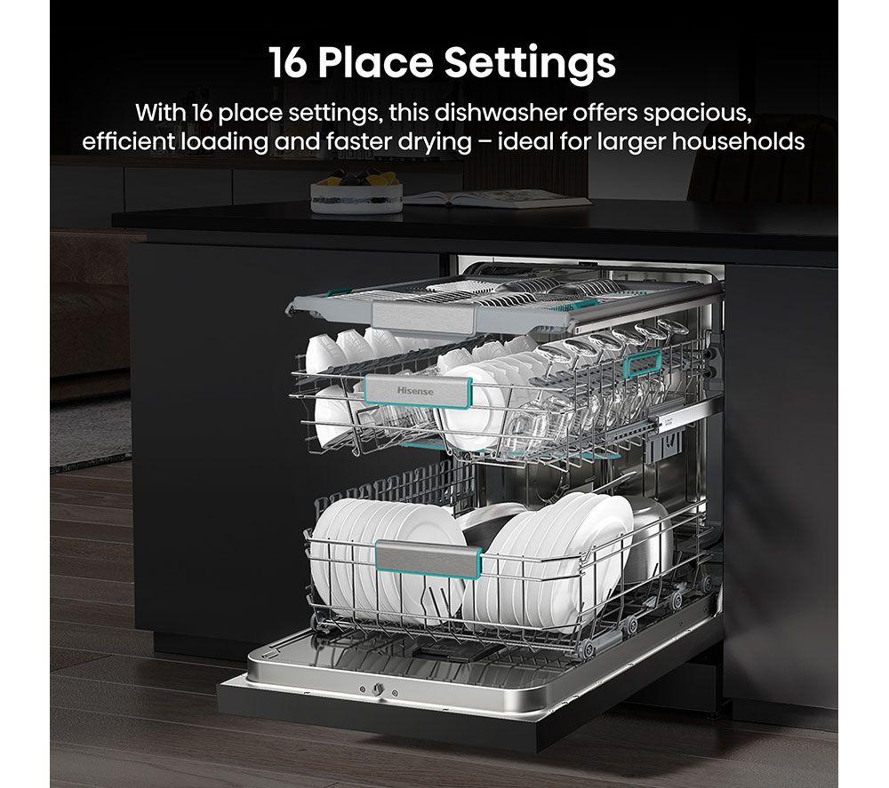 Lavavajillas de tamaño completo Hisense HS673A90BXUK con WiFi - Negro