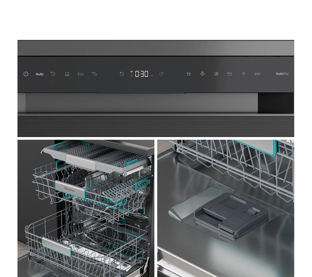 Lavavajillas de tamaño completo Hisense HS673A90BXUK con WiFi - Negro