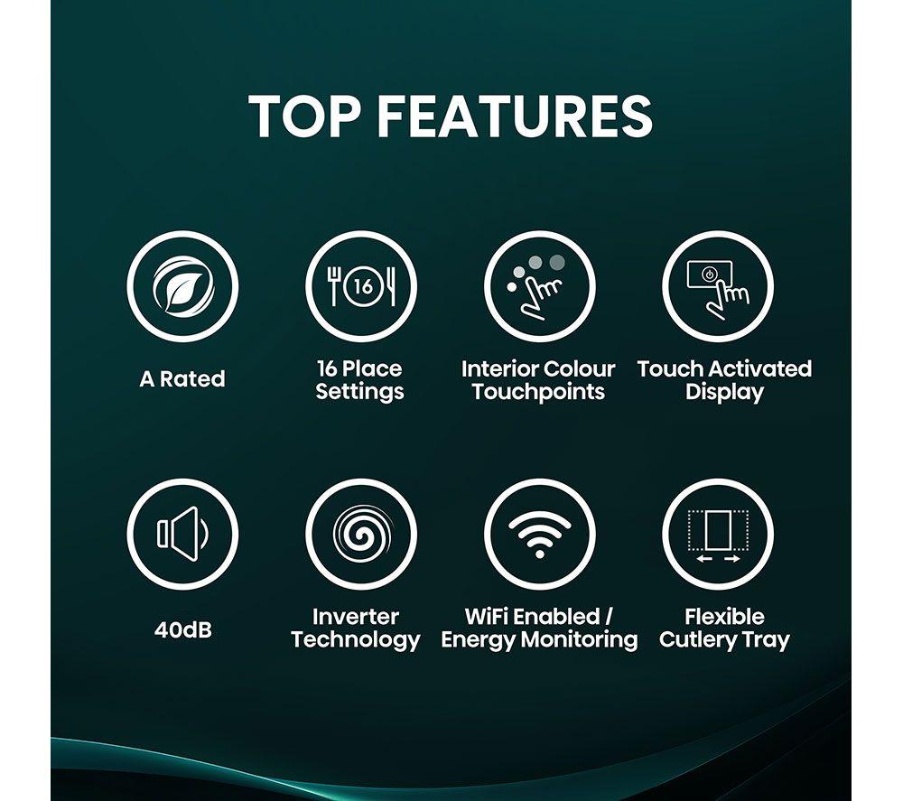 HISENSE HS673A90XUK Full-size WiFi-enabled Dishwasher - Stainless Steel