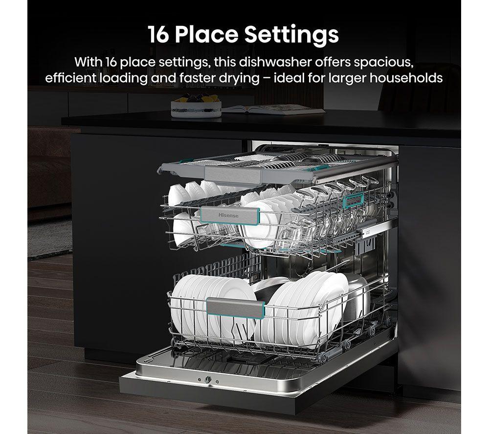 HISENSE HS673A90XUK Full-size WiFi-enabled Dishwasher - Stainless Steel