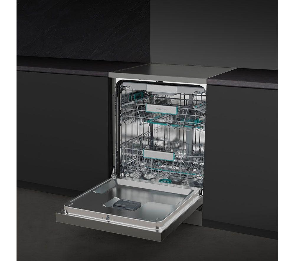Lavavajillas de tamaño completo HISENSE HS673A90XUK con Wi-Fi - Acero inoxidable