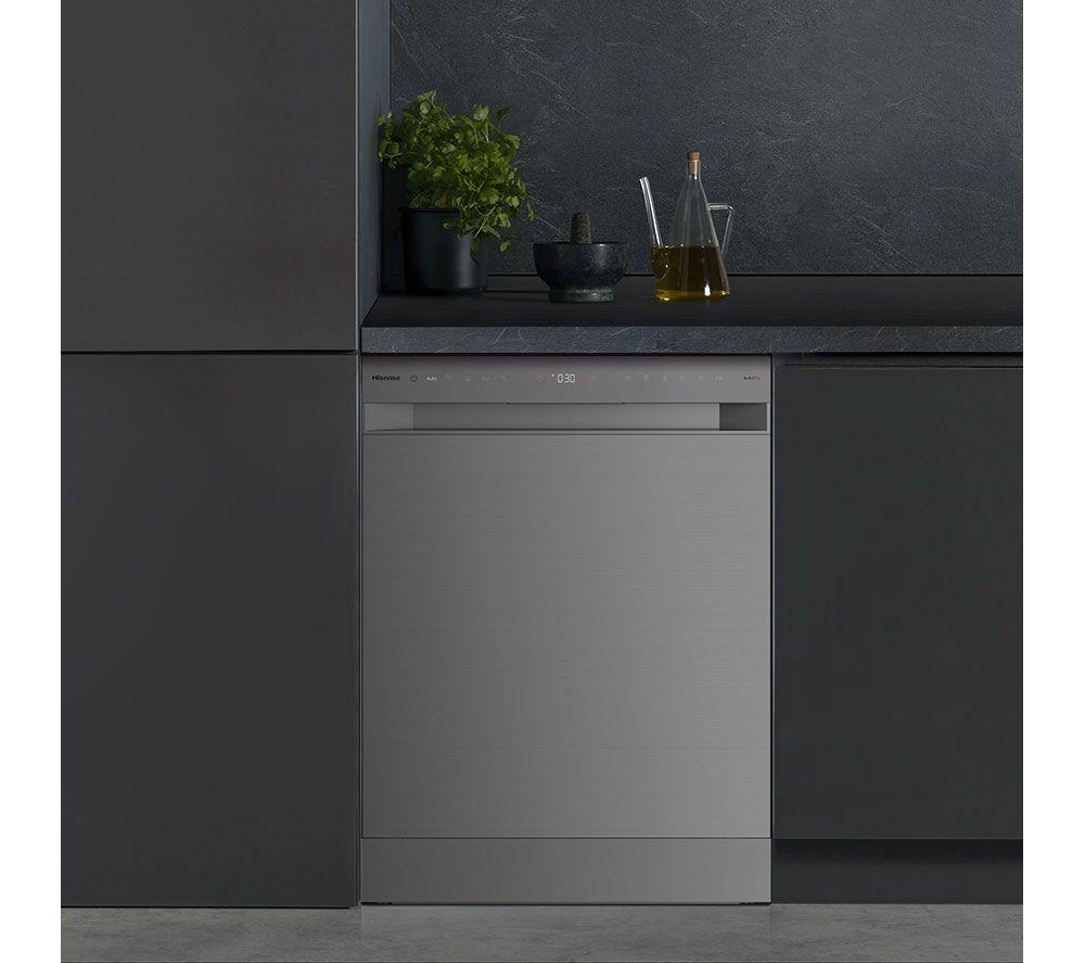 Lavavajillas de tamaño completo HISENSE HS673A90XUK con Wi-Fi - Acero inoxidable