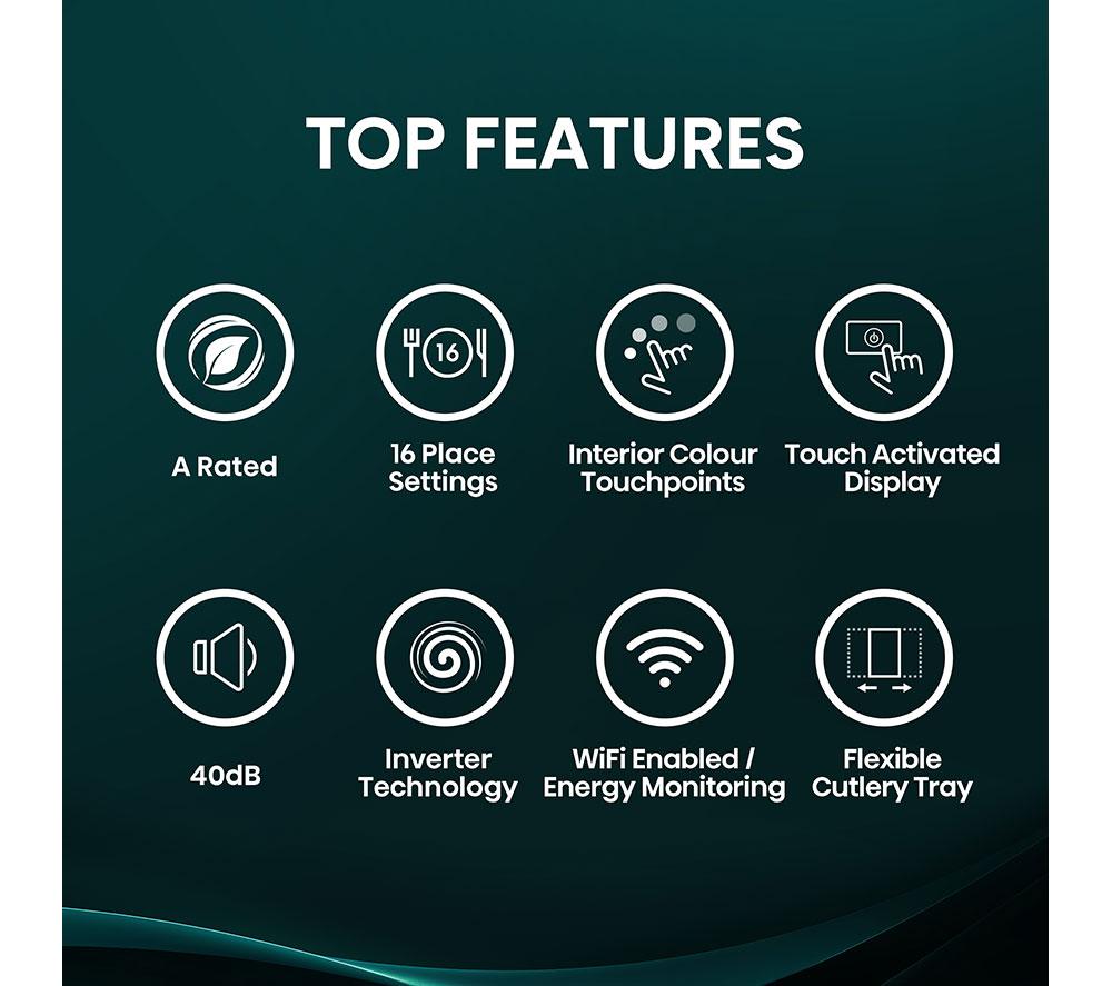 HISENSE HS673A90WUK Full-size WiFi-enabled Dishwasher - White
