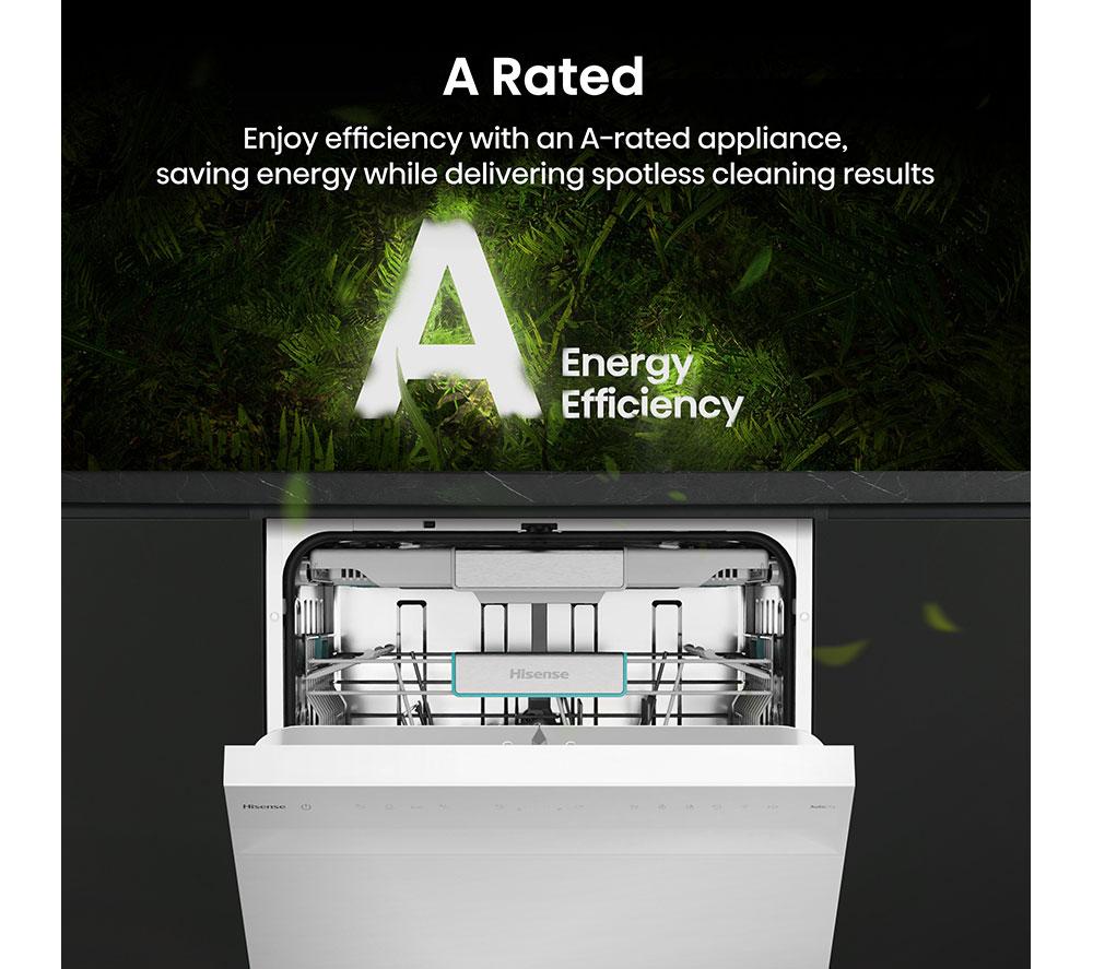 HISENSE HS673A90WUK Full-size WiFi-enabled Dishwasher - White