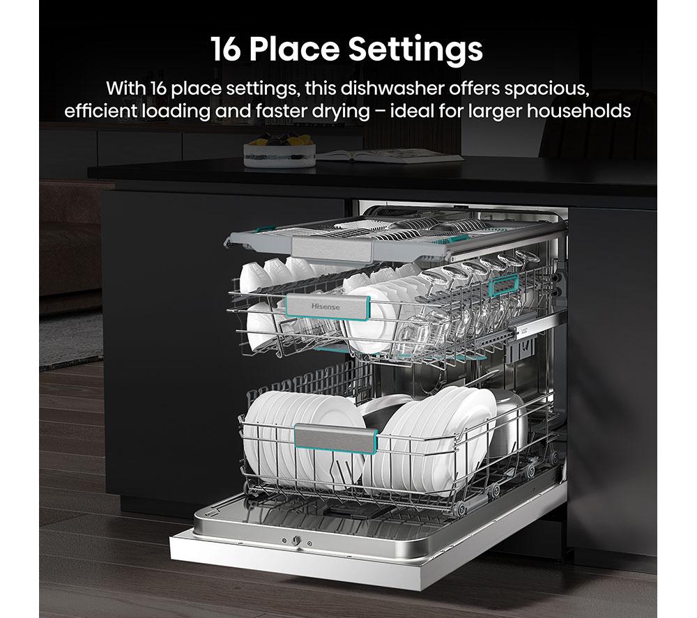 HISENSE HS673A90WUK Full-size WiFi-enabled Dishwasher - White