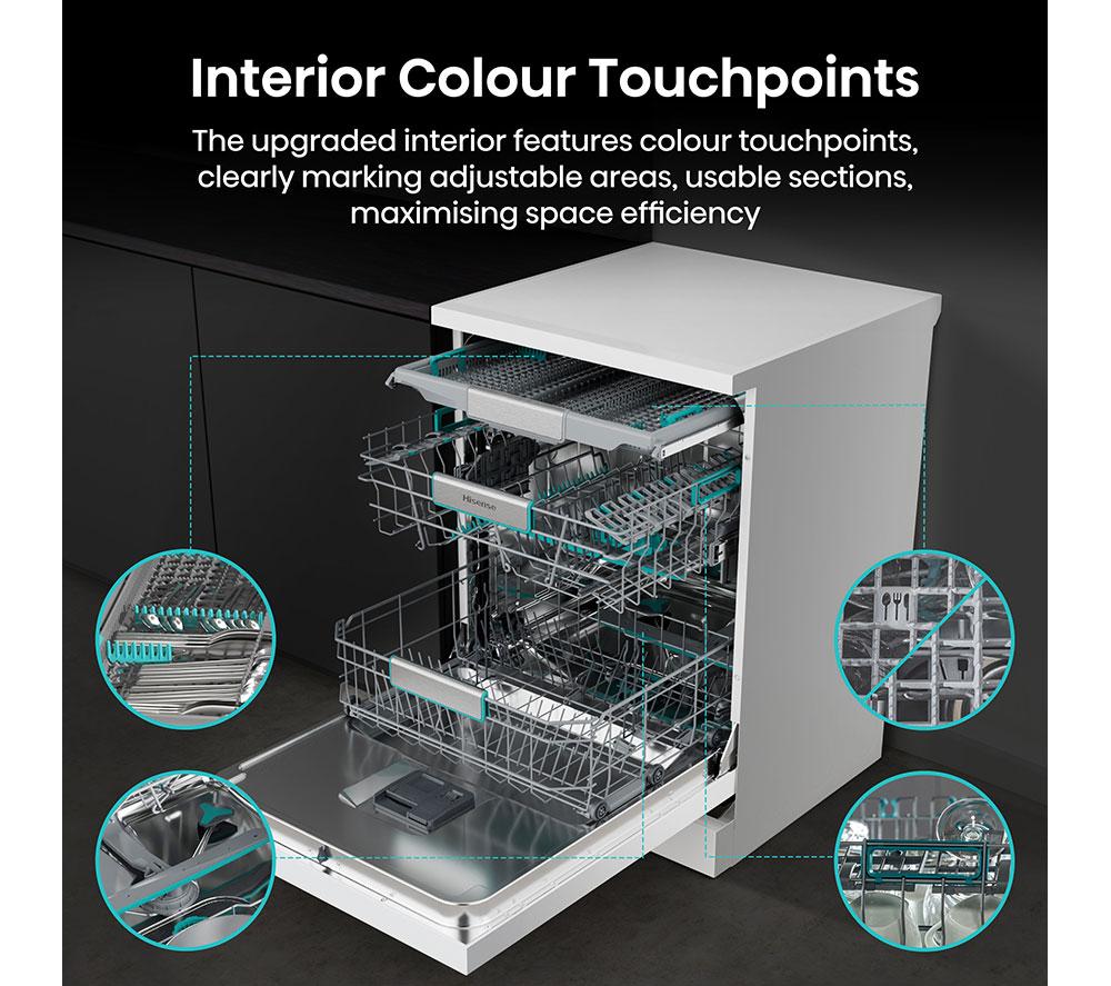 HISENSE HS673A90WUK Full-size WiFi-enabled Dishwasher - White