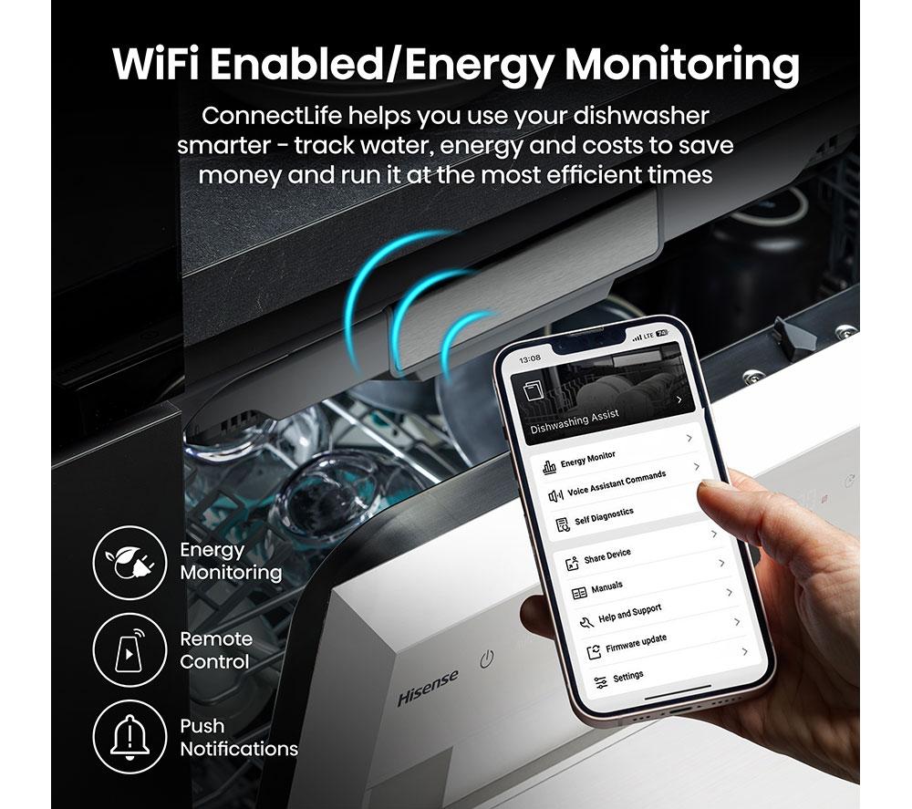 Lavavajillas de tamaño completo con WiFi HISENSE HS673A90WUK - Blanco