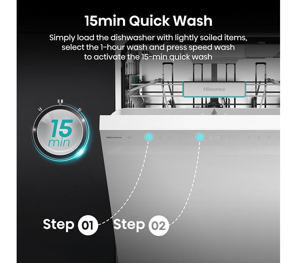 Lavavajillas de tamaño completo con WiFi HISENSE HS673A90WUK - Blanco