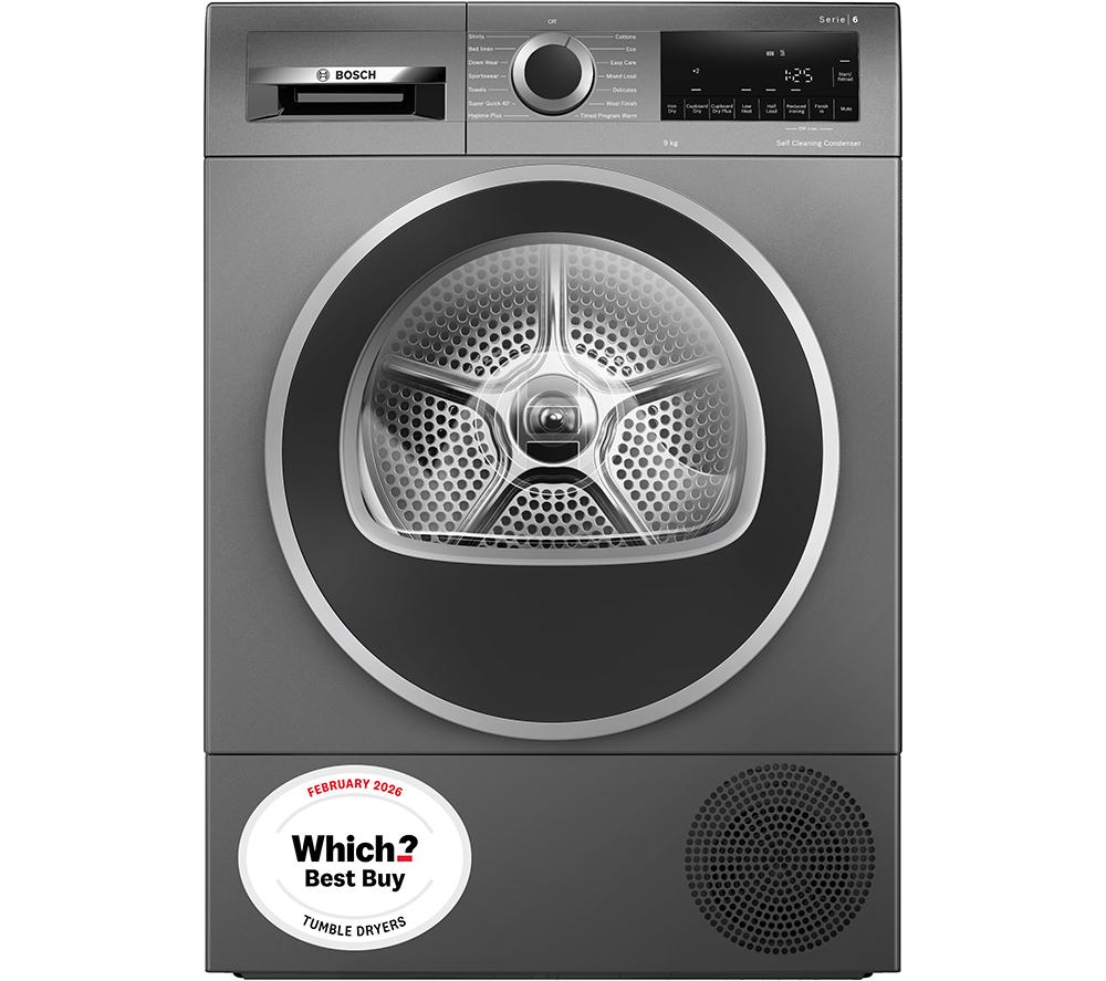 BOSCH Series 6 WQG245R2GB 9 kg Heat Pump Tumble Dryer - Graphite
