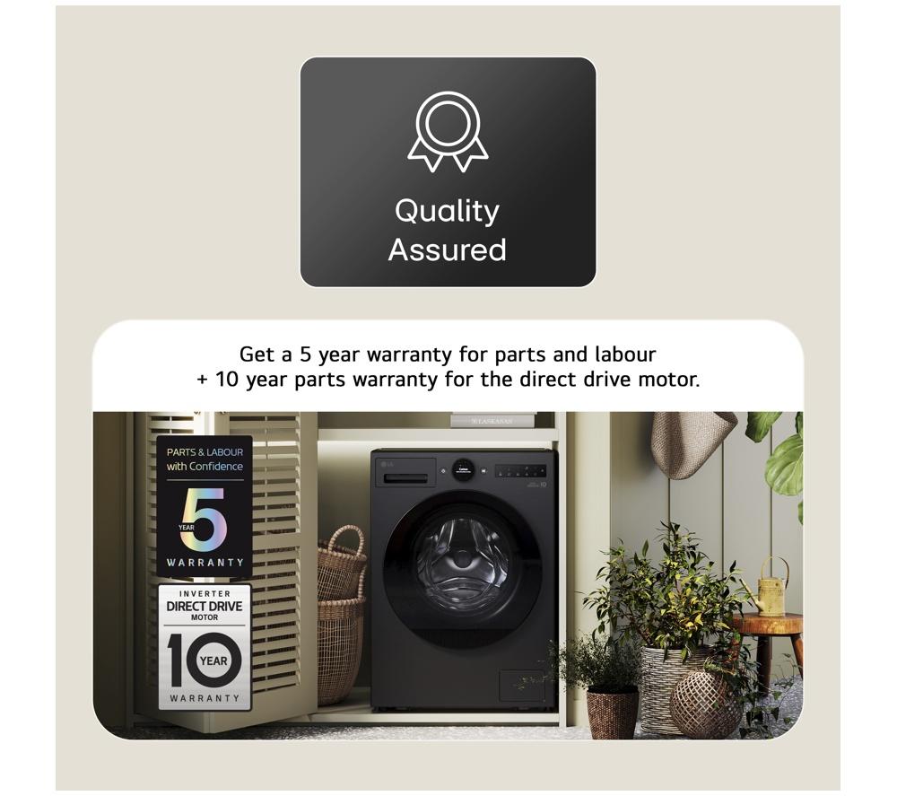 LG Serie 7 AI Direct Drive W4X7016TBB Lavadora secadora con Wi-Fi de 11 kg - Negro mate
