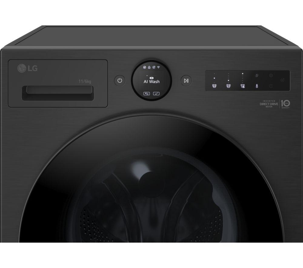 LG Serie 7 AI Direct Drive W4X7016TBB Lavadora secadora con Wi-Fi de 11 kg - Negro mate