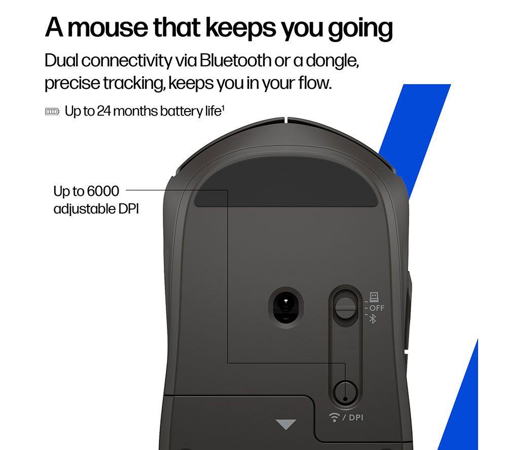 HP 400 Ratón óptico inalámbrico silencioso - Negro