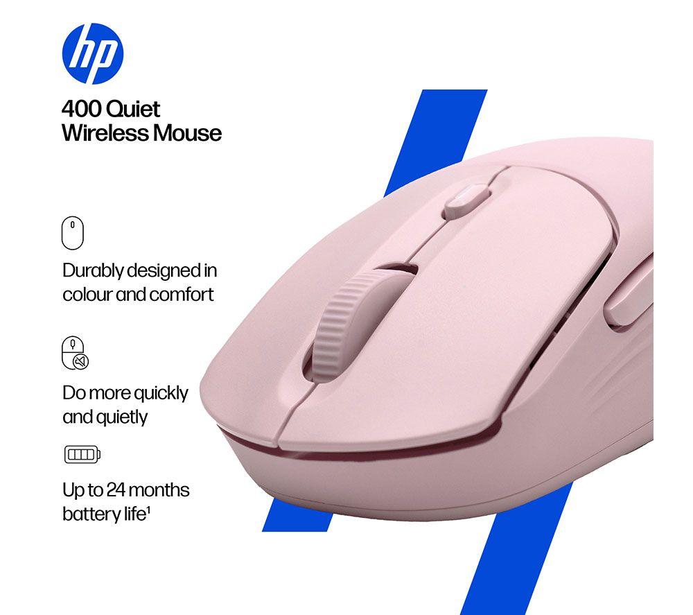 Ratón óptico inalámbrico silencioso HP 400 - Rosa