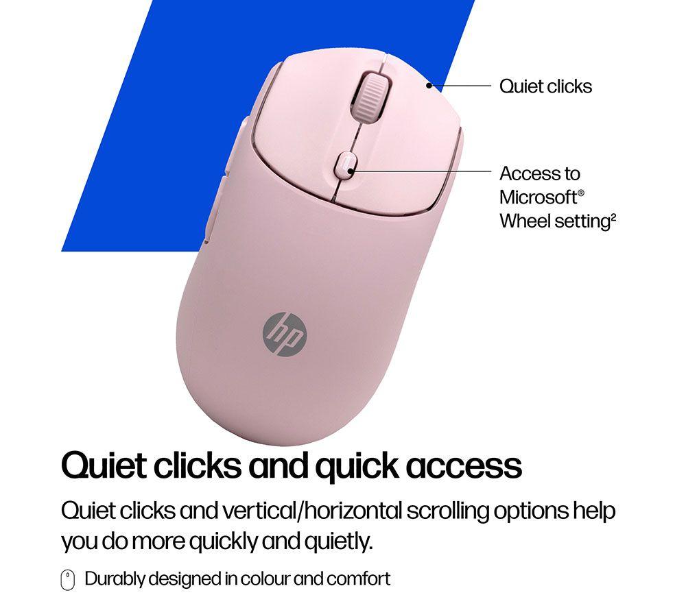 Ratón óptico inalámbrico silencioso HP 400 - Rosa