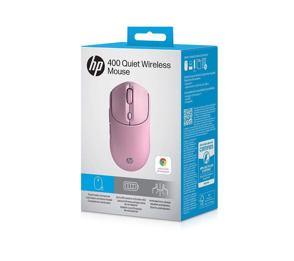 Ratón óptico inalámbrico silencioso HP 400 - Rosa