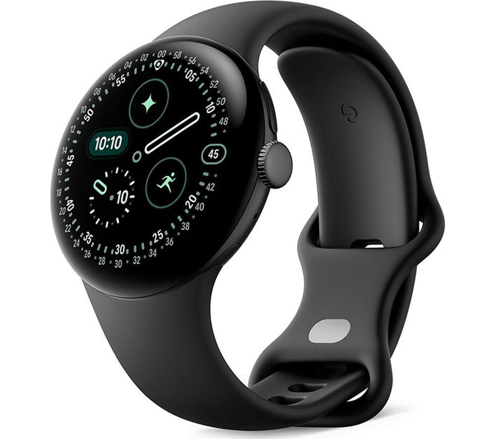 GOOGLE Pixel Watch 4 4G LTE - Matte Black Aluminium Case with Obsidian Active Band, 45 mm