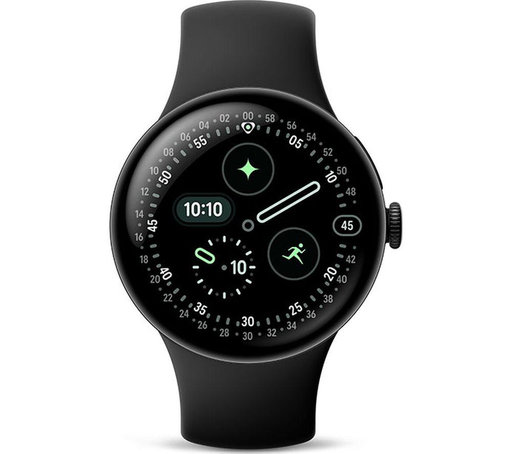 GOOGLE Pixel Watch 4 WiFi - Matte Black Aluminium Case with Obsidian Active Band, 41 mm