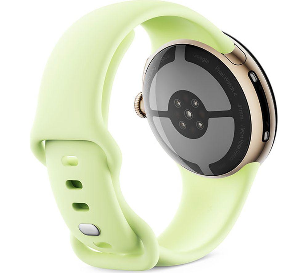 GOOGLE Pixel Watch 4 4G LTE - Champagne Gold Aluminium Case with Lemongrass Active Band, 41 mm