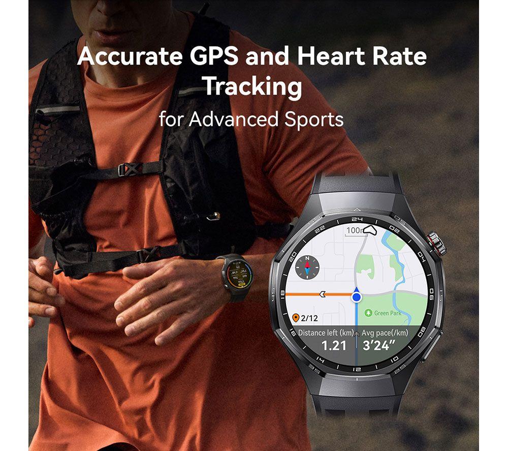 HUAWEI Watch GT 6 Pro - Titanium with Black Fluoroelastomer Strap, 46 mm