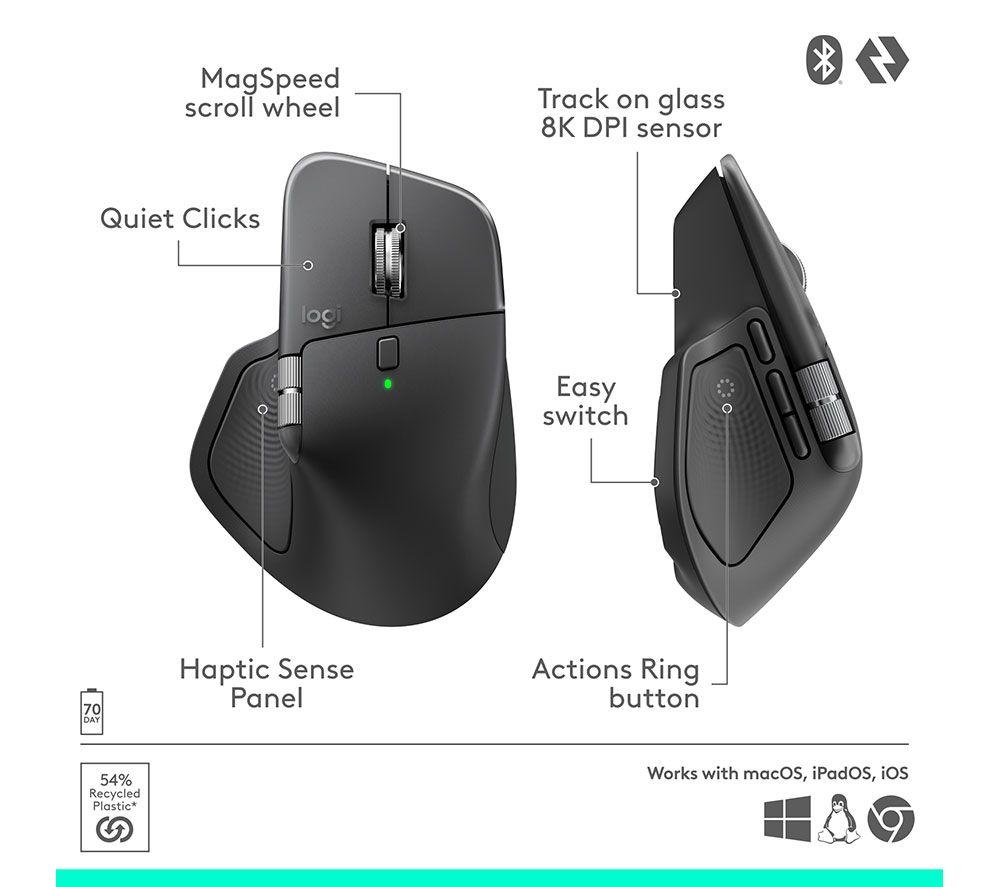 Ratón inalámbrico LOGITECH MX Master 4 - Grafito