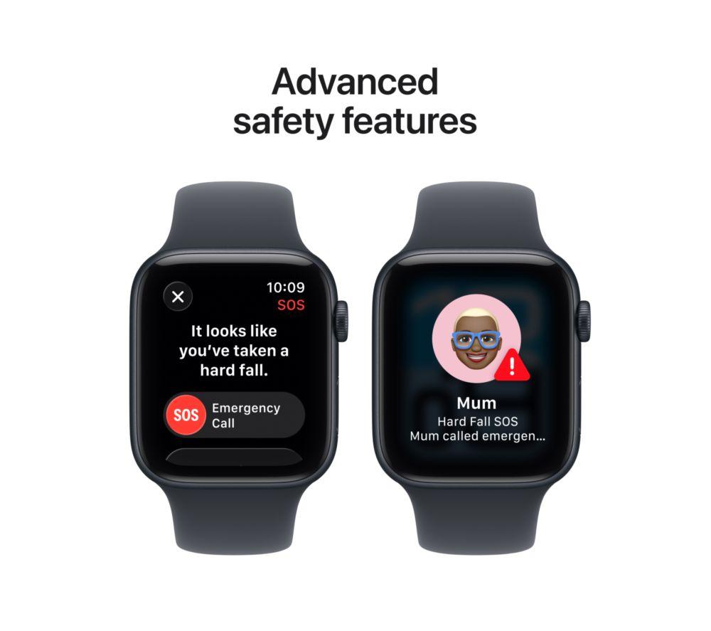 APPLE Watch SE 3 Cellular - Caja de aluminio medianoche de 44 mm con correa deportiva medianoche, M/L