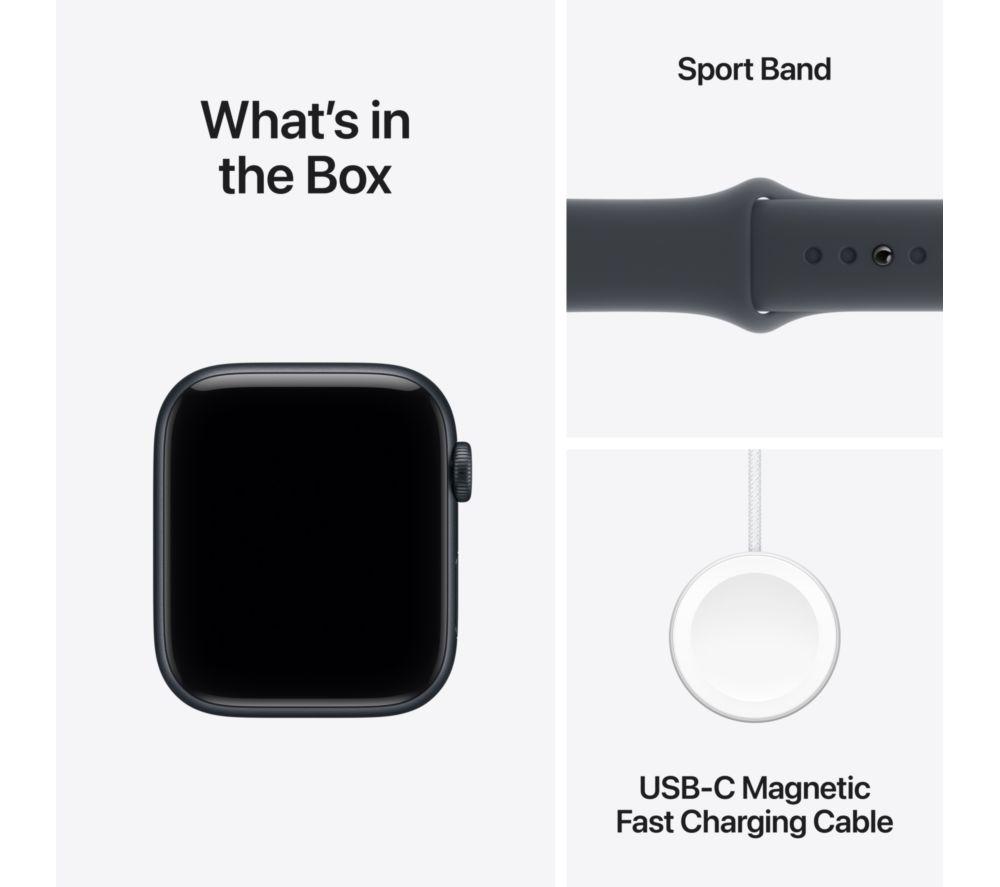 APPLE Watch SE 3 Cellular - Caja de aluminio medianoche de 44 mm con correa deportiva medianoche, M/L