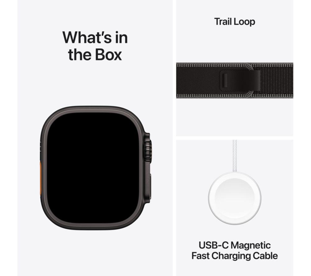 APPLE Watch Ultra 3 Cellular - 49 mm Black Titanium Case with Black Trail Loop, S/M