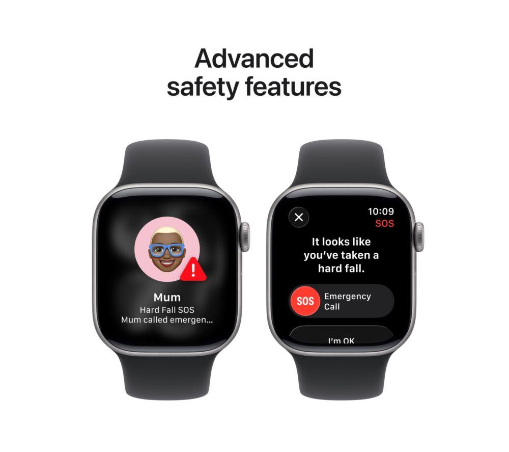 APPLE Watch Series 11 - Caja de aluminio gris espacial de 42 mm con correa deportiva negra, S/M