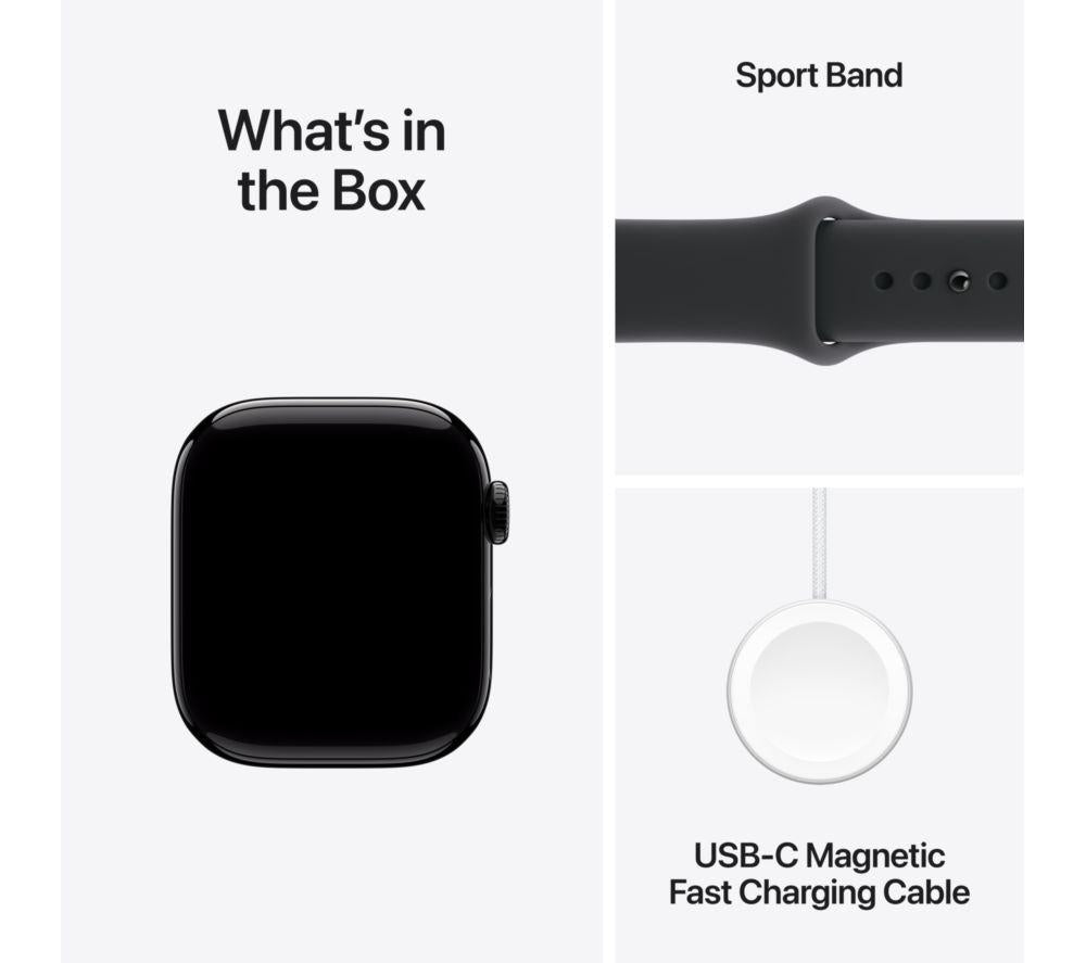 APPLE Watch Series 11 - 42 mm Jet Black Aluminium Case with Black Sport Band, M/L