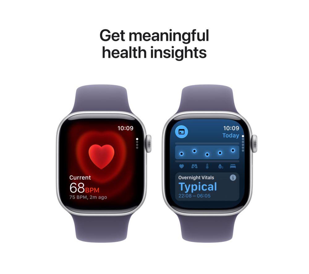 APPLE Watch Series 11 - 42 mm Silver Aluminium Case with Purple Fog Sport Band, M/L