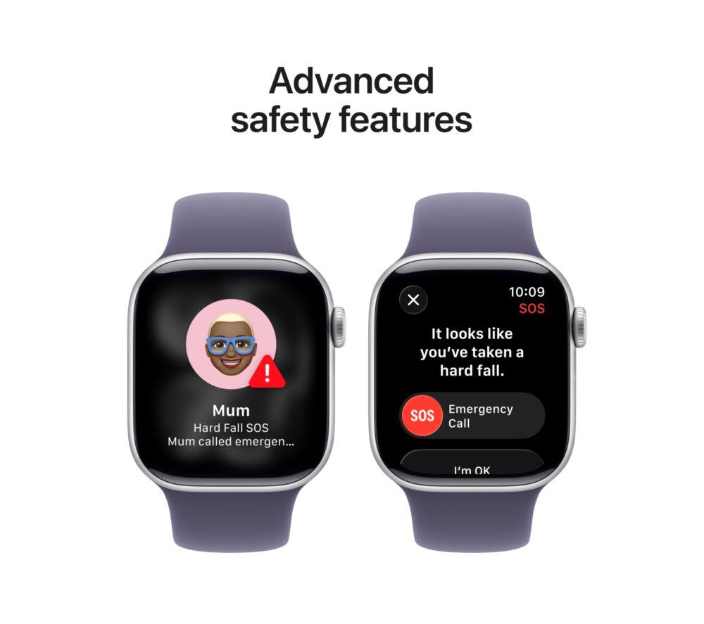 APPLE Watch Series 11 - 42 mm Aluminiumgehäuse Silber mit Sportarmband Nebel-Lila, M/L