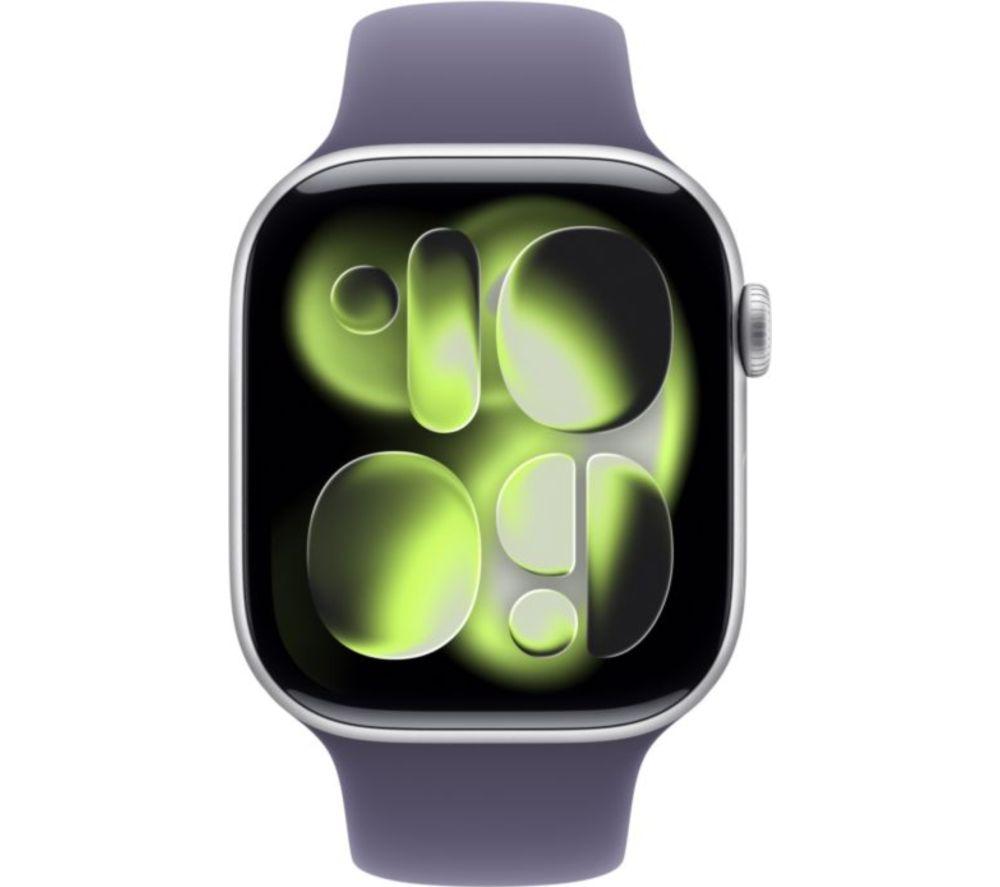 APPLE Watch Series 11 - 46 mm Silver Aluminium Case with Purple Fog Sport Band, S/M
