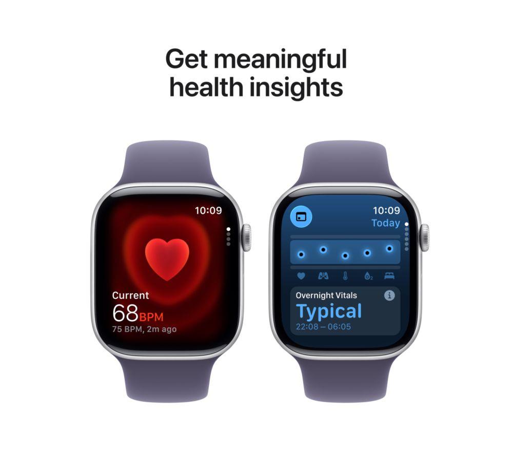 APPLE Watch Series 11 - 46 mm Silver Aluminium Case with Purple Fog Sport Band, S/M