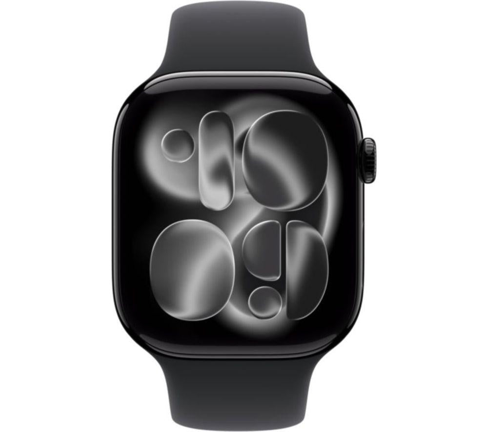 APPLE Watch Series 11 Cellular - 46 mm Jet Black Aluminium Case with Black Sport Band, S/M