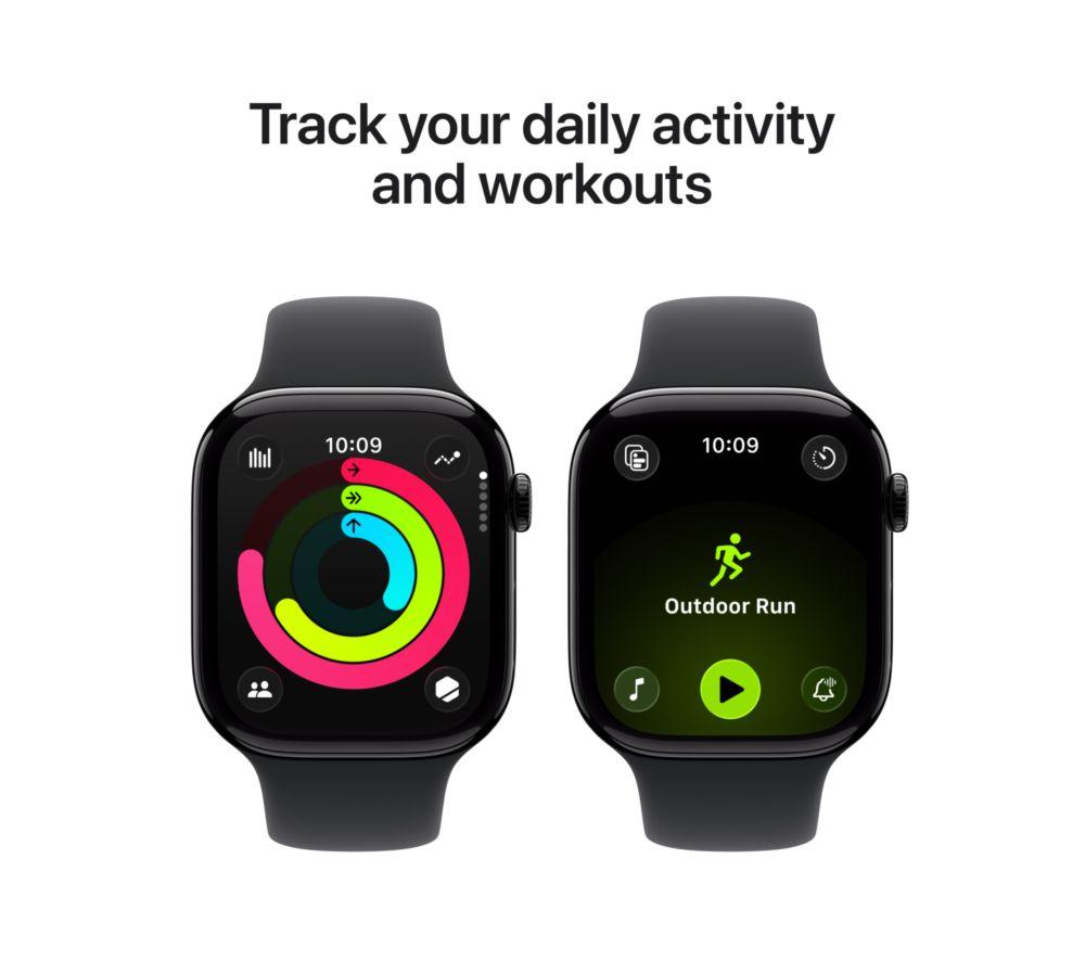 APPLE Watch Series 11 Cellular - 46 mm Jet Black Aluminium Case with Black Sport Band, S/M
