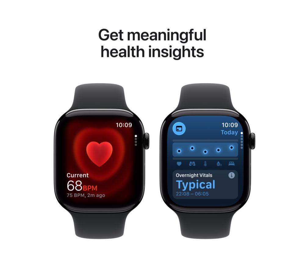 APPLE Watch Series 11 Cellular - 46 mm Jet Black Aluminium Case with Black Sport Band, S/M