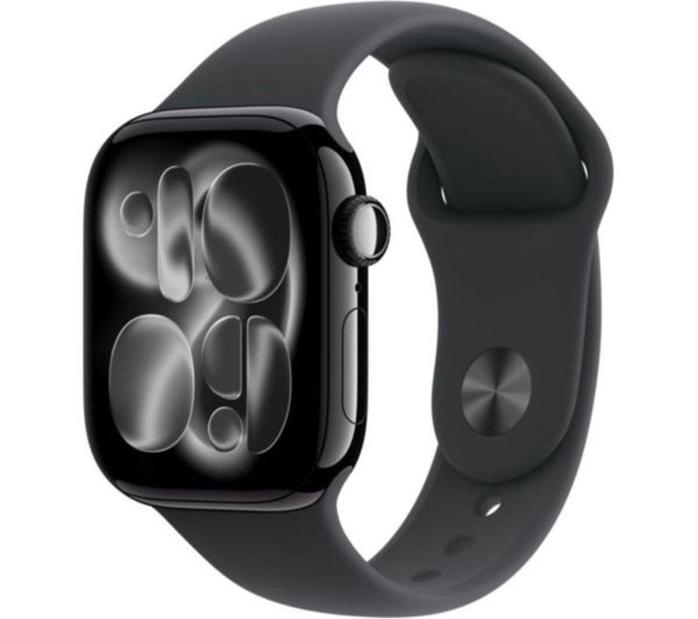 APPLE Watch Series 11 Cellular - 46 mm Jet Black Aluminium Case with Black Sport Band, M/L