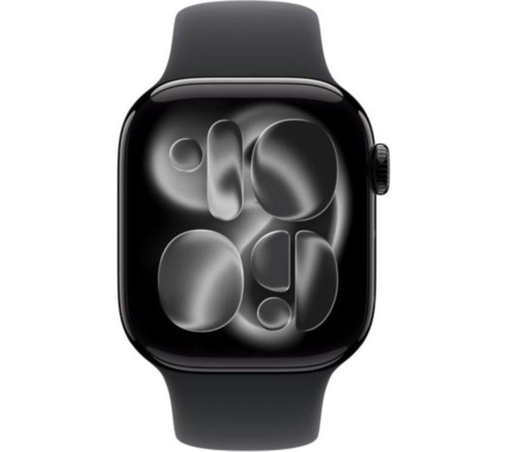 APPLE Watch Series 11 Cellular - 46 mm Jet Black Aluminium Case with Black Sport Band, M/L